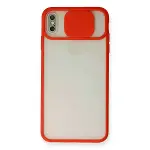 İphone Xs Max Kılıf Palm Buzlu Kamera Sürgülü Silikon - Kırmızı-1