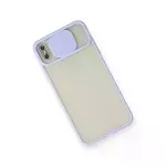 İphone Xs Max Kılıf Palm Buzlu Kamera Sürgülü Silikon - Lila-3