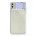 İphone Xs Max Kılıf Palm Buzlu Kamera Sürgülü Silikon - Lila-1