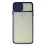 İphone Xs Max Kılıf Palm Buzlu Kamera Sürgülü Silikon - Lacivert-2