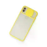 İphone Xs Max Kılıf Palm Buzlu Kamera Sürgülü Silikon - Sarı-3