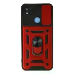 Xiaomi Redmi 9c Kılıf Pars Lens Yüzüklü Silikon - Kırmızı-1