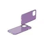 İphone 14 Pro Max Kılıf Pc Sert Şeffaf Kapak - Mor-5