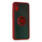 Xiaomi Redmi 9a Kılıf Montreal Yüzüklü Silikon Kapak - Kırmızı-2