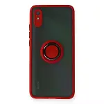 Xiaomi Redmi 9a Kılıf Montreal Yüzüklü Silikon Kapak - Kırmızı-1