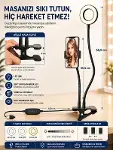 Led Ring Light Youtuber Light Stüdyo Işığı Akrobat Selfie Led Masa Lambası 3 in 1 Set-4