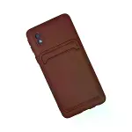 Samsung Galaxy A01 Core Kılıf Kelvin Kartvizitli Silikon - Bordo-2