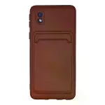 Samsung Galaxy A01 Core Kılıf Kelvin Kartvizitli Silikon - Bordo-1
