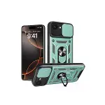 İphone 16e Kılıf Pars Lens Yüzüklü Silikon - Yeşil-1