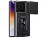 Xiaomi Mi 14t Pro Kılıf Pars Lens Yüzüklü Silikon - Siyah-1
