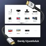 Ultra Sertifikalı HDMI 2.1 Kablo, 8K@60Hz, 4K@240Hz, 48 Gbit/s, HDMI Sertifikalı, Alüminyum Gövde --5