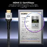Ultra Sertifikalı HDMI 2.1 Kablo, 8K@60Hz, 4K@240Hz, 48 Gbit/s, HDMI Sertifikalı, Alüminyum Gövde --1