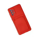 Samsung Galaxy A32 Kılıf Kelvin Kartvizitli Silikon - Kırmızı-3