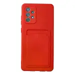 Samsung Galaxy A32 Kılıf Kelvin Kartvizitli Silikon - Kırmızı-1