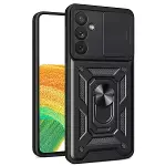 Samsung Galaxy S24 Fe Pars Lens Yüzüklü Silikon - Siyah-1