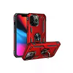 İphone 13 Pro Kılıf Sofya Yüzüklü Silikon Kapak - Kırmızı-2