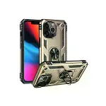 İphone 13 Pro Kılıf Sofya Yüzüklü Silikon Kapak - Gold-2
