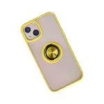 İphone 13 Kılıf Montreal Yüzüklü Silikon Kapak - Sarı-2