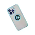 İphone 13 Pro Kılıf Montreal Yüzüklü Silikon Kapak - Buz Mavi-2