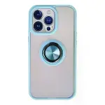 İphone 13 Pro Kılıf Montreal Yüzüklü Silikon Kapak - Buz Mavi-1