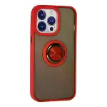 İphone 13 Pro Kılıf Montreal Yüzüklü Silikon Kapak - Kırmızı-3