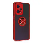 Xiaomi Redmi Note 12 Pro 5g Kılıf Montreal Yüzüklü Silikon Kapak - Kırmızı-2