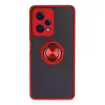 Xiaomi Redmi Note 12 Pro 5g Kılıf Montreal Yüzüklü Silikon Kapak - Kırmızı-1