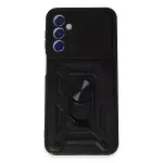 Samsung Galaxy M34 5g Kılıf Pars Lens Yüzüklü Silikon - Siyah-1