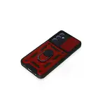 Samsung Galaxy M34 5g Kılıf Pars Lens Yüzüklü Silikon - Kırmızı-5