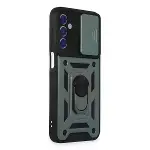 Samsung Galaxy M34 5g Kılıf Pars Lens Yüzüklü Silikon - Yeşil-2