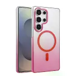Samsung Galaxy S23 Ultra Glossy Magsafe Kapak - Pembe-1