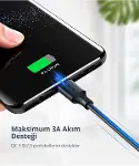 USB Type-C Şarj ve Data Kablosu, 0.5 metre-3