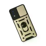 Samsung Galaxy A02 Kılıf Pars Lens Yüzüklü Silikon - Gold-3