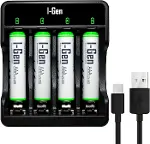 G465 4'lü Pil Şarj Aleti + 4 Adet AAA 650 mAh Şarjlı İnce Kalem Pilli Set-1