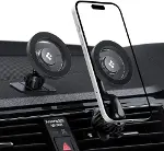 Mag Fit MTF13-1 2in1 MagSafe Uyumlu Araç İçi Torpido ve Havalandırma Telefon Tutucu (Uzun) Koyu Gri-1