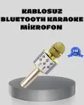 Bluetooth Karaoke Mikrofon Şarjlı Uzun Pil Ömürlü Çok Fonksiyonlu-1