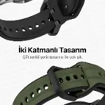 22mm ile Uyumlu Saatler için Çift Renkli Şerit Model 46mm Silikon Kordon HUAWEI Watch (GT6 Pro/GT6/G-6