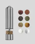 Modern Otomatik Baharat Öğütücü Seti – Pilli, Paslanmaz Çelik, LED Aydınlatmalı-2