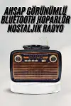 Bluetooth Hoparlör Ahşap Renk Vintage Işıklı Nostaljik Radyo Fm Ahşap Görünümlü-2