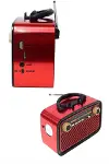 Bluetooth Hoparlör Ahşap Renk Vintage Işıklı Nostaljik Radyo Fm Ahşap Görünümlü-3
