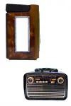 Bluetooth Hoparlör Ahşap Renk Vintage Işıklı Nostaljik Radyo Fm Ahşap Görünümlü-5