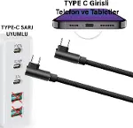 3 Metre TYPE-C Şarj Kablosu HIZLI Şarj Samsung ile Uyumlu Type c to Type C Uzun Kablo-3