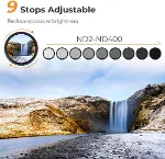 B-Series 72mm ND2-ND400 ND Filtre-4