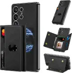 Samsung Galaxy S25 Ultra ile Uyumlu Kılıfı Kartlıklı Stand Olabilen M-Safe Şarj Özellikli Kamera Len-1