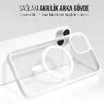 iPhone için Kılıf Kamera Korumalı Magsafe Wireless Şarj Özellikli Şeffaf Renkli Kılıf (iPhone 13/14-4