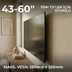 HDX8704 Sabit TV Askı Aparatı 43-60 İnç Orta ve Büyük Ekran Duvara Montaj Aparatı - 50 Kg Taşıma Kap-2