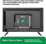 HDX8704 Sabit TV Askı Aparatı 43-60 İnç Orta ve Büyük Ekran Duvara Montaj Aparatı - 50 Kg Taşıma Kap-5