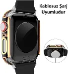 [Watch 8 7 45MM] Watch 8 7 45MM Watch Kasa Rose Ekran Koruyucu Kırılmaz Cam ve Tam Kaplayan Watch Ka-3