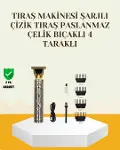 Şarjlı Titanyum Bıçaklı Saç ve Sakal Kesme Makinesi-1