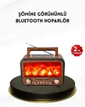 Alev Işığı Efektli Solar Bluetooth Hoparlör Radyo Destekli Taşınabilir Model-1